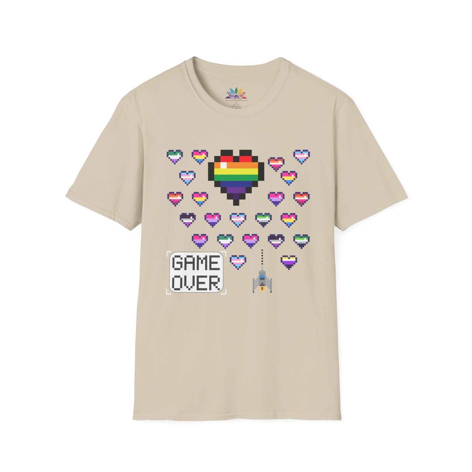 GAME OVER – WE WIN! PRIDE PIXEL TEE - Unisex - Image 2