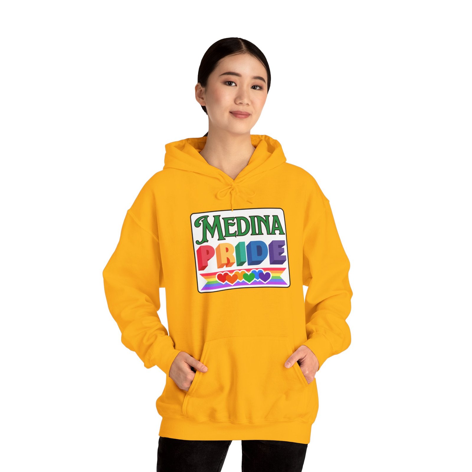 Medina Pride “Bee Proud” Hoodie – Bee Front, Pride Back (2025 Edition) - Image 7