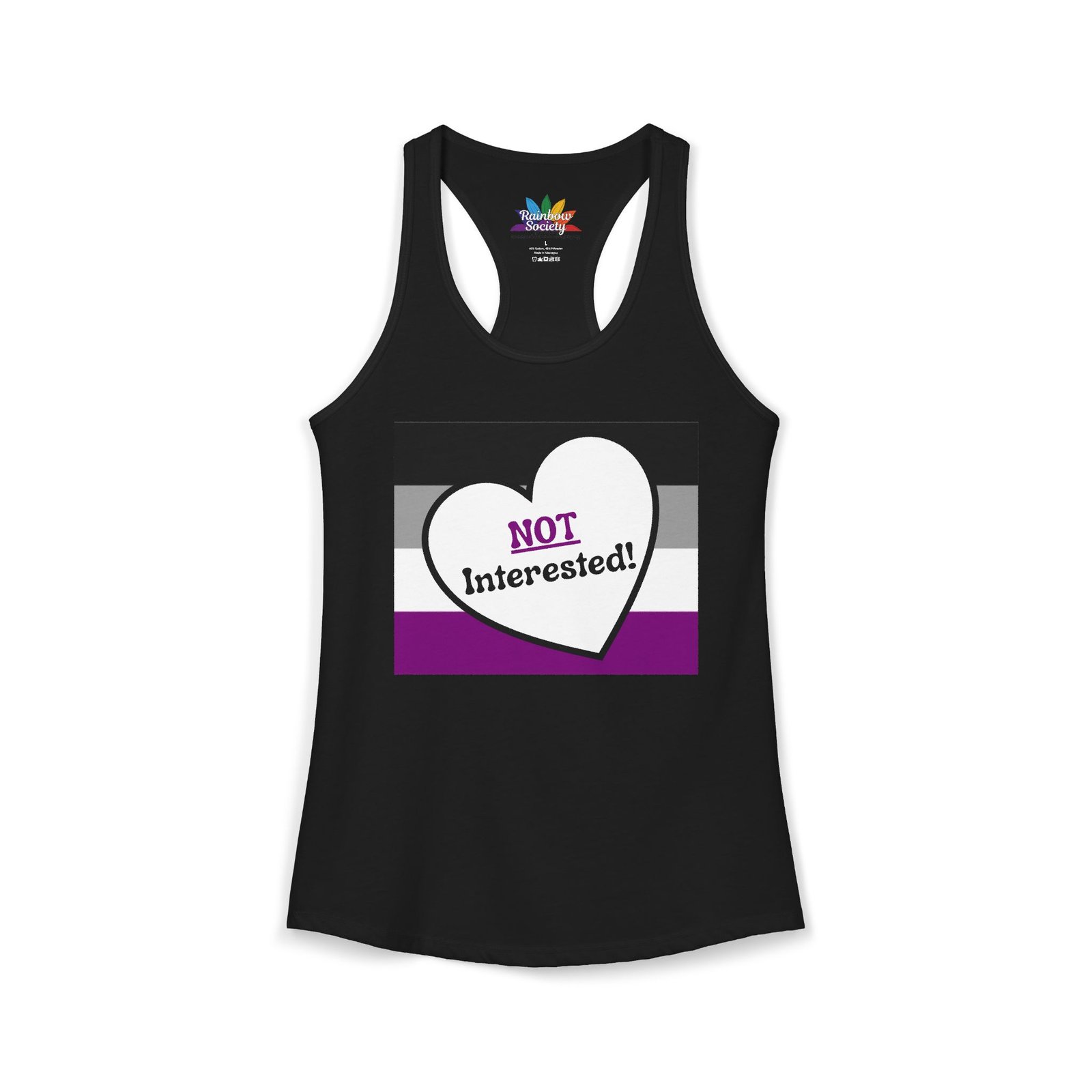 Not Interested – Asexual Pride Racerback Tank - Image 2