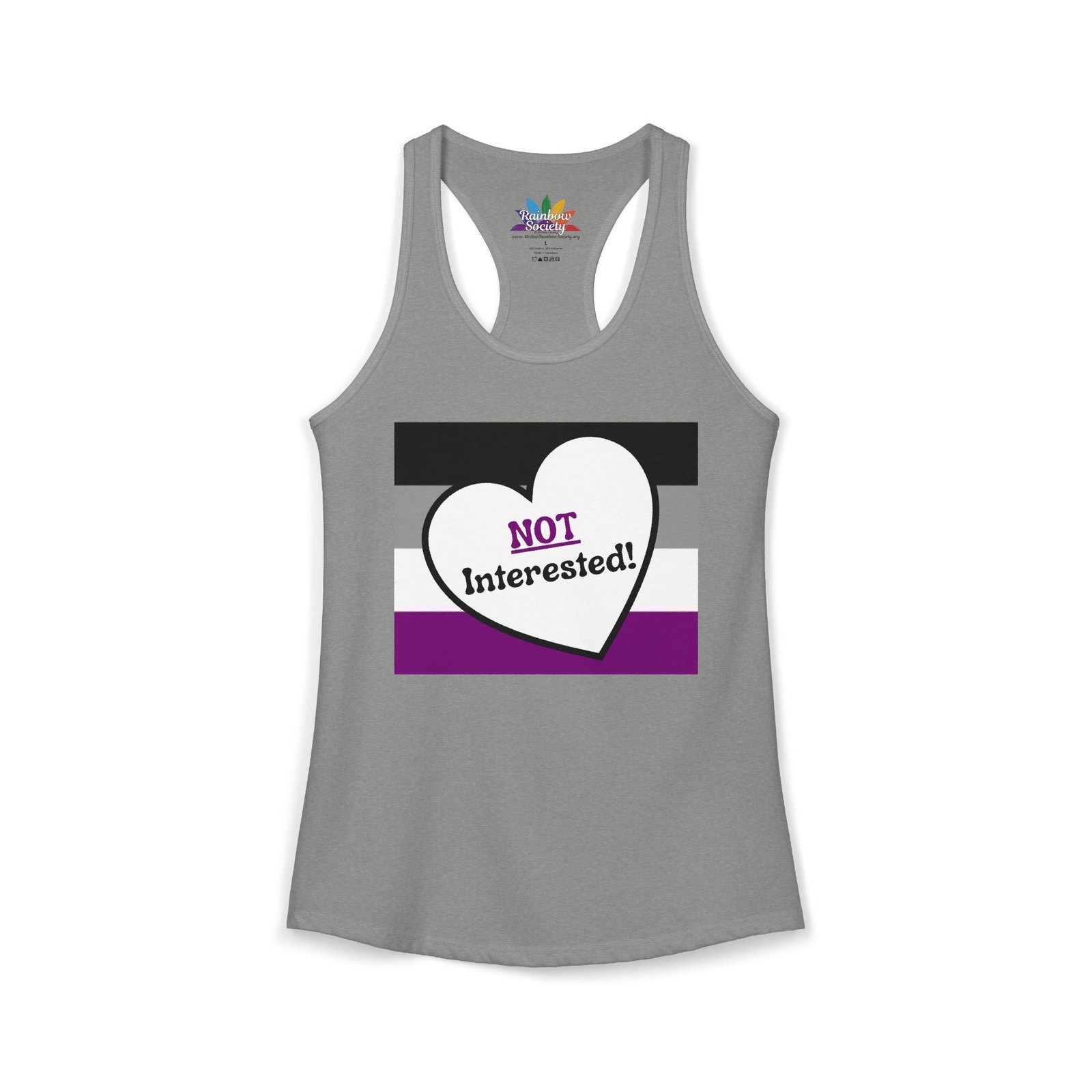 Not Interested – Asexual Pride Racerback Tank - Image 3